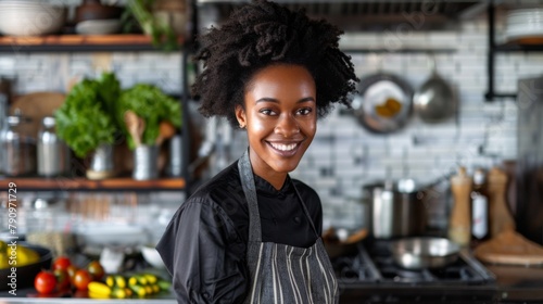 A Smiling Chef in Kitchen photo