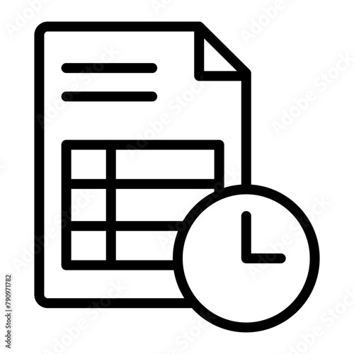 Deadline Vector Line Icon Design