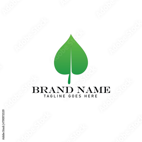 organic farming with green leaf logo design for business product nature reserves environment