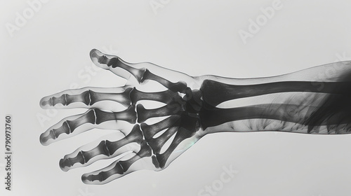 Hand xray on white background
