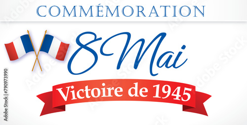 Obraz na płótnie COMMEMORATION 8 MAI VICTOIRE 1945 - Illustration vectorielle - V2 w salonie