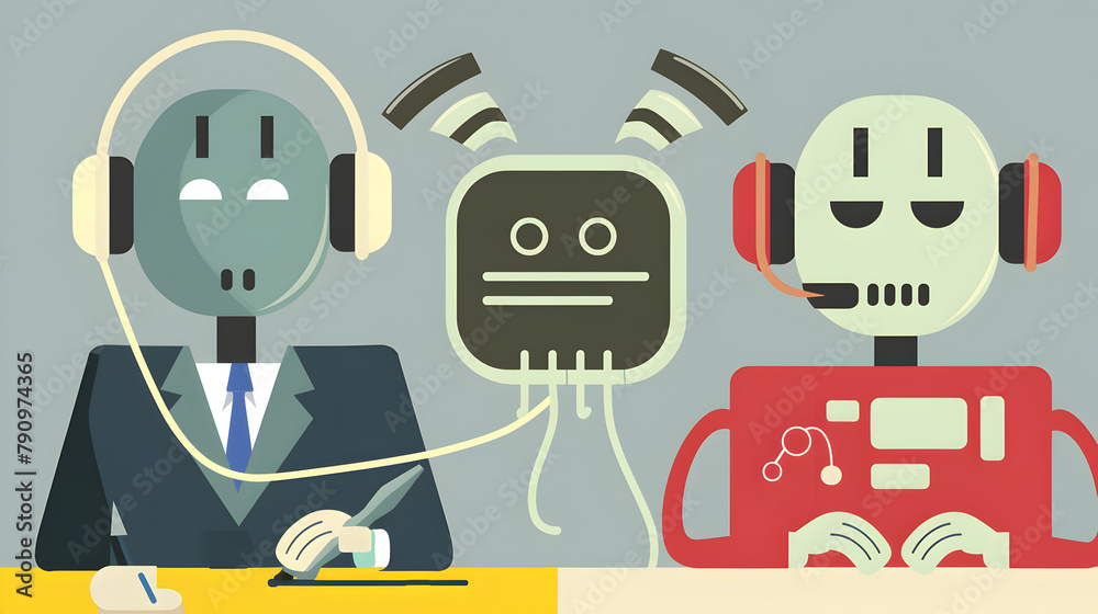 A customer service representative using chatbots to handle common inquiries.ç
A customer service representative using chatbots to handle common inquiries.ç