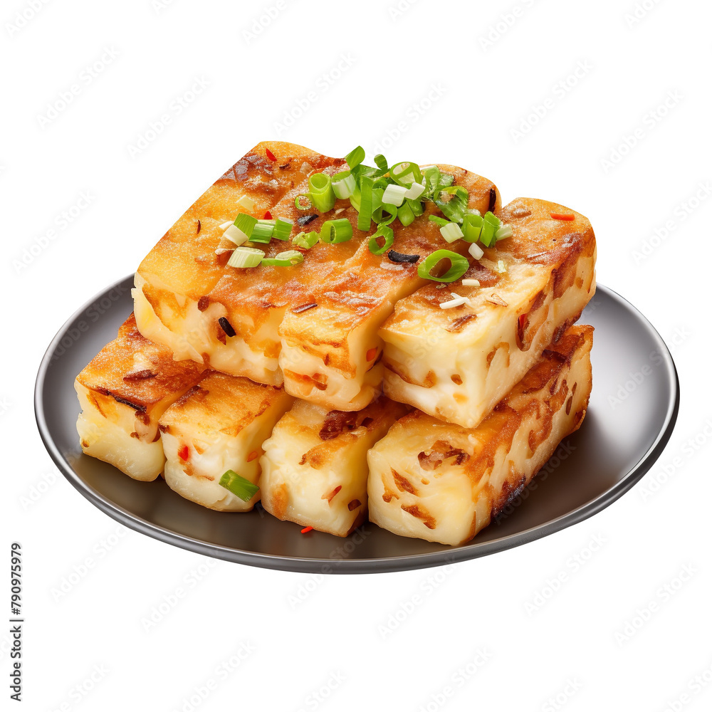 Sweet Go Turnip Cake Isolated On White Background Sweet Go Turnip Cake Isolated On White Background