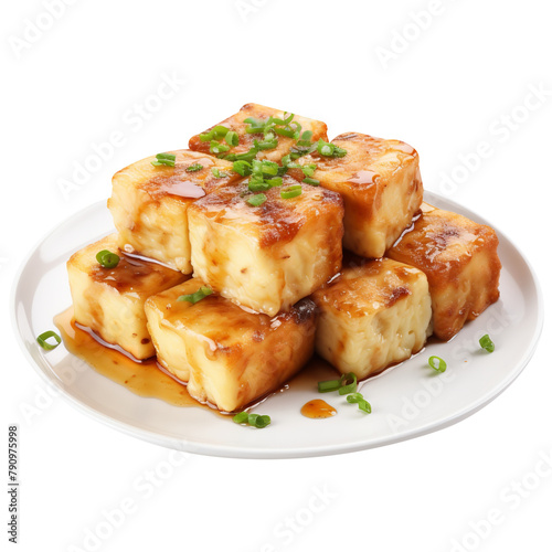 Sweet Go Turnip Cake Isolated On White Background