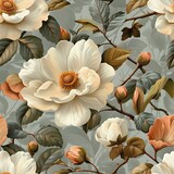 Vintage Floral Beauty: Detailed Floral Pattern