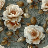 Botanical Sophistication: Detailed Floral Pattern