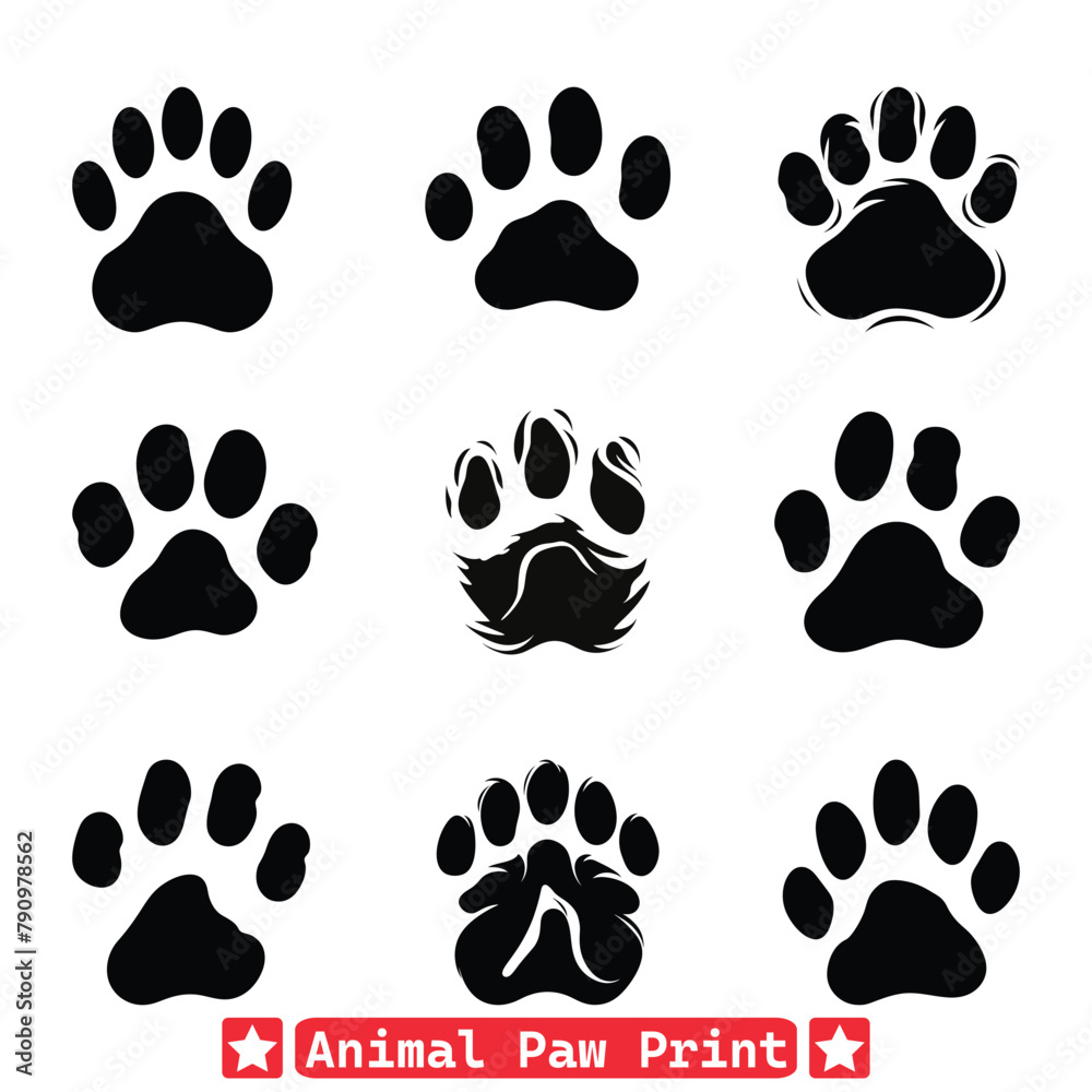 In the Footsteps of Wildlife Captivating Animal Paw Print Vector Designs In the Footsteps of Wildlife Captivating Animal Paw Print Vector Designs
