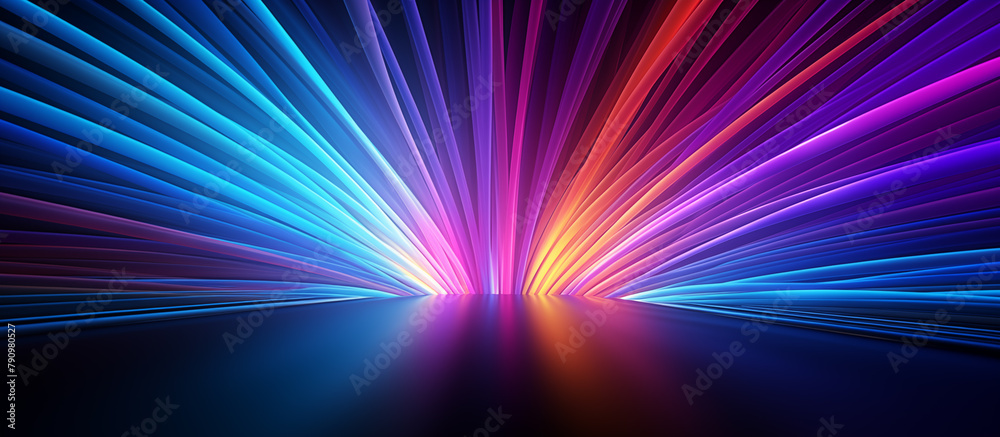 abstract background with Vibrant Spectrum Light Rays. a dynamic display of radiant light rays emanating from a central point and spreading outwards in a spectrum of colors abstract background with Vibrant Spectrum Light Rays. a dynamic display of radiant light rays emanating from a central point and spreading outwards in a spectrum of colors