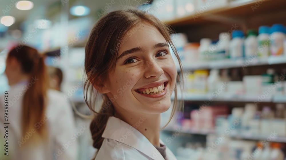 Smiling Pharmacist in Drugstore