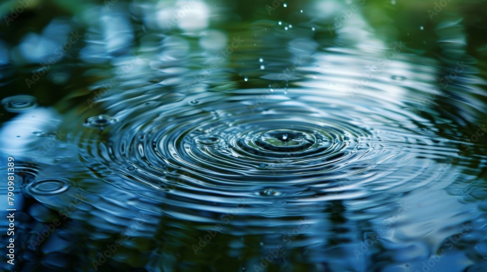 A tranquil scene of raindrops falling gently onto a still pond, creating concentric ripples that expand across the surface of the water. A tranquil scene of raindrops falling gently onto a still pond, creating concentric ripples that expand across the surface of the water.