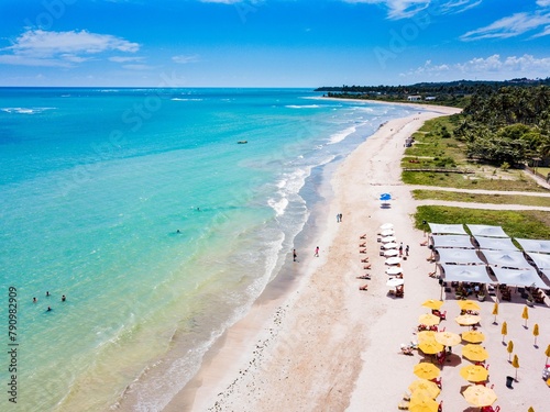 Riacho Beach, Alagoas. Aerial view of paradisiacal beach in São Miguel dos Milagres