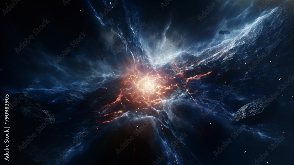 Abstract cosmic background illustrates a spectacularly planet. A black star shines in the interstellar space wallpaper. Abstract cosmic background illustrates a spectacularly planet. A black star shines in the interstellar space wallpaper.