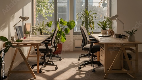 Futuristic eco-friendly office workstation.