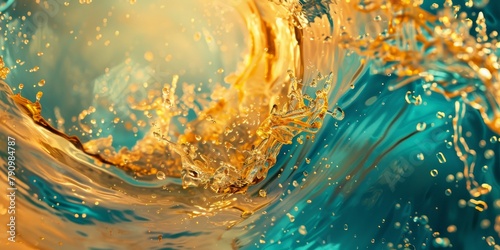 Vibrant Teal and Golden Contrasts: A Captivating Display of Rich Hues
