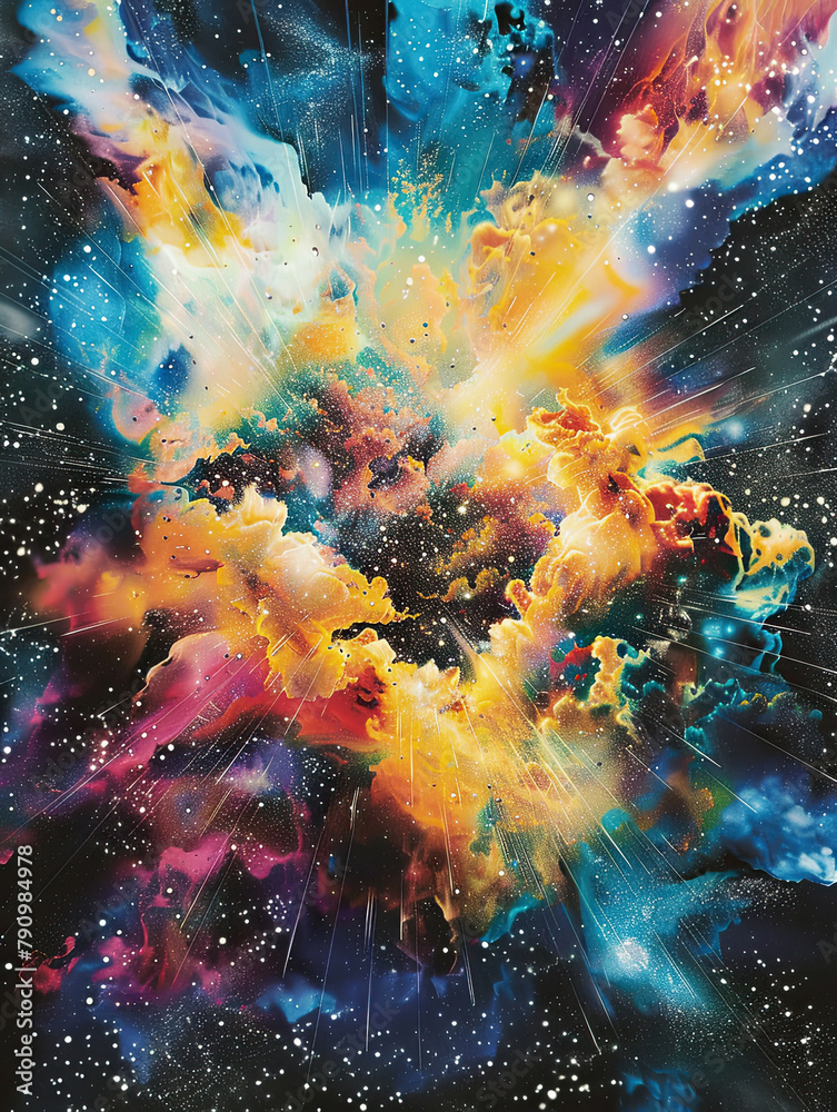 Psychedelic Explosion Cosmic Nebula Poster