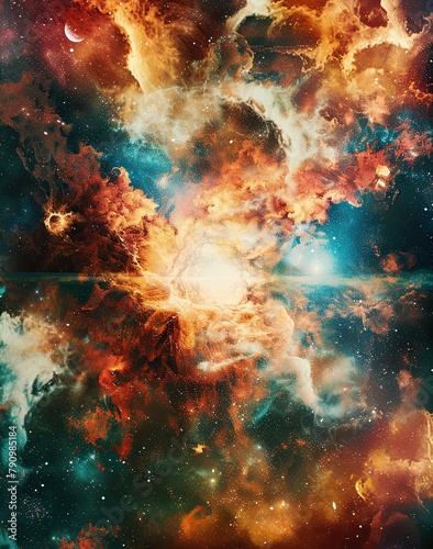 Psychedelic Explosion Cosmic Nebula Poster