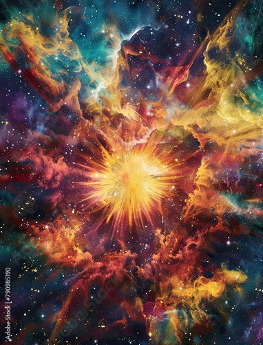 Wallpaper Mural Psychedelic Explosion Cosmic Nebula Poster Torontodigital.ca
