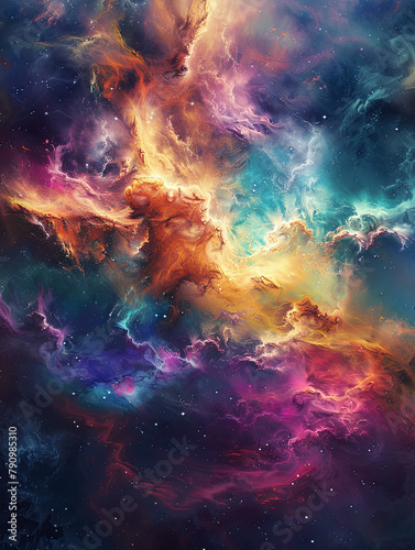 Psychedelic Explosion Cosmic Nebula Poster © Arti