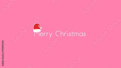 Christmas Banner with Text on Pink Background. Creative Christmas minimalism. 