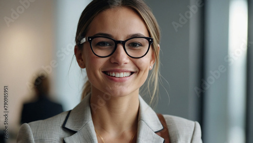 business woman, smiling