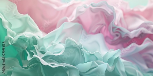 Soft Pastel Baby Pink and Mint Green Merge in Ethereal Abstract Art