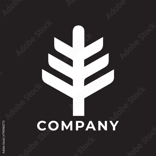 Vector leaf and tree logo design template 