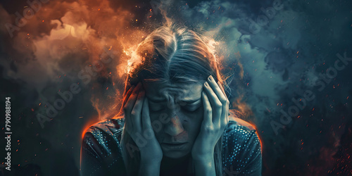 Post-Traumatic Stress Disorder (PTSD): The Flashbacks and Emotional Turmoil - Imagine a person experiencing vivid flashbacks and emotional turmoil, illustrating the impact of PTSD