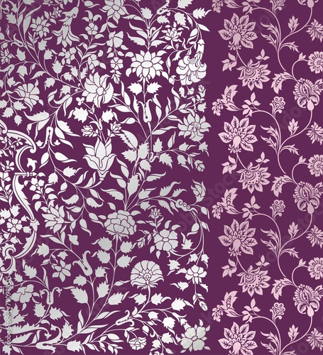 Wallpaper Mural wedding card design, traditional paisley floral pattern , royal India	 Torontodigital.ca