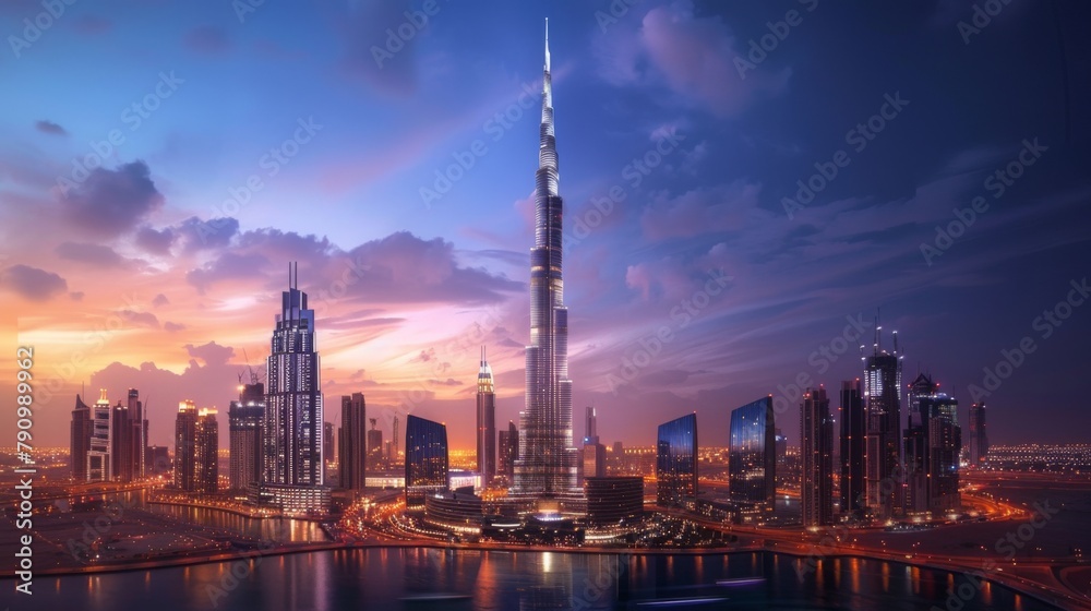An architectural marvel of a skyscraper with intricate lighting design, standing tall and proud amidst the city skyline. An architectural marvel of a skyscraper with intricate lighting design, standing tall and proud amidst the city skyline.