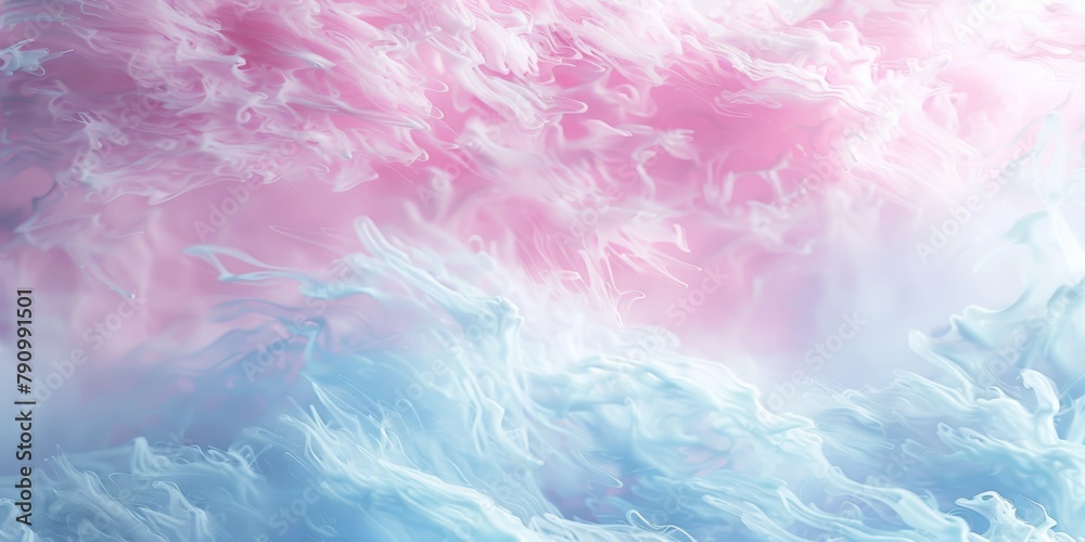Pastel Dreamscapes: Ethereal Cotton Candy Pink and Powder Blue Delicacy
