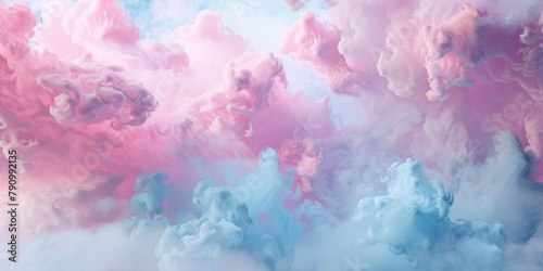 Delicate Cotton Candy Pink and Powder Blue Wisps in Pastel Dreamscape Beauty