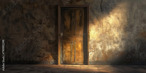 Rejection: The Closed Door and Turned Back - Imagine a closed door with someone's back turned, illustrating the feeling of rejection photo