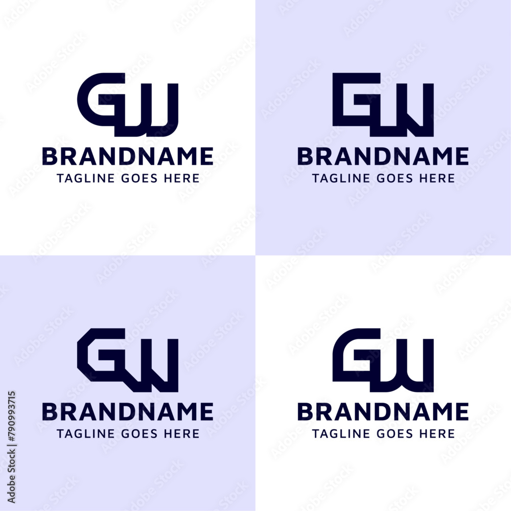 Letters GW Monogram Logo Set, suitable for any business with WG or GW initials. Letters GW Monogram Logo Set, suitable for any business with WG or GW initials.