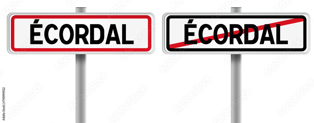 Panneau de ÉCORDAL à l'Entrée et à la Sortie - Fond Transparent ou Blanc Disponible Panneau de ÉCORDAL à l'Entrée et à la Sortie - Fond Transparent ou Blanc Disponible