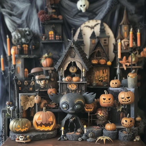 Una misteriosa y muy detallada maqueta inspirada en halloween photo