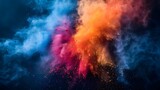 Colorful powder for vibrant energy in ads social media or branding campaigns. Concept Marketing Campaigns, Branding, Social Media Ads, Colorful Powder, Vibrant Energy