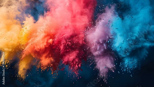 Vibrant Energy: Utilizing Colorful Powder in Ads, Social Media, and Branding Campaigns. Concept Colorful Powder, Ads, Social Media, Branding Campaigns, Vibrant Energy