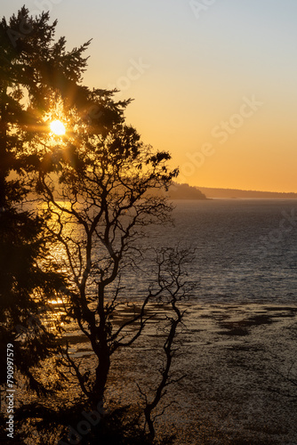Sunset from Mabana Beach on Camano Island Washington photo