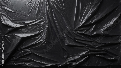 Textured plastic wrap overlay on black backdrop.