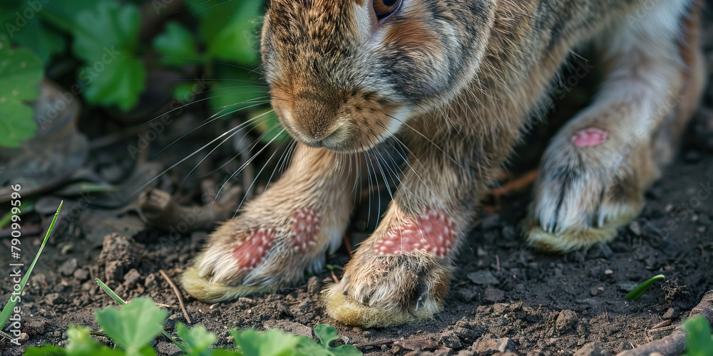 Rabbit Sore Hocks The Redness and Lesions on Foot Pads Visualize a