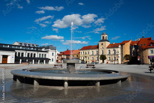 2023-04-30; fountain in the old square Lomza Poland