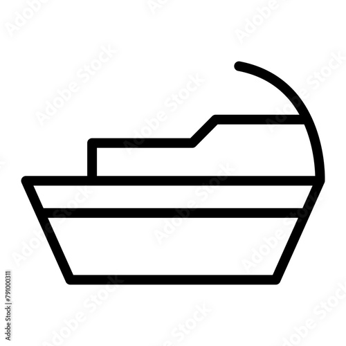 Jetski Vector Line Icon Design