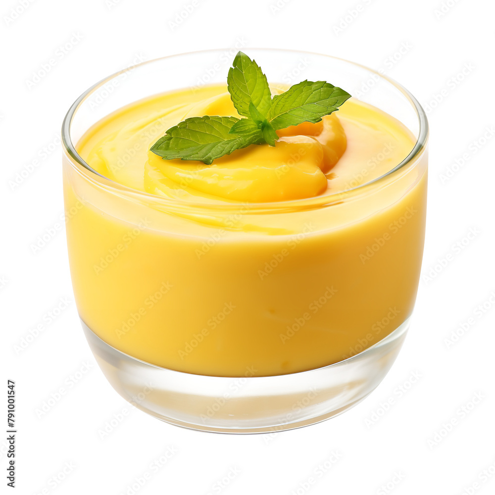 Yummy Mango Pudding Meng isolated on white background Yummy Mango Pudding Meng isolated on white background