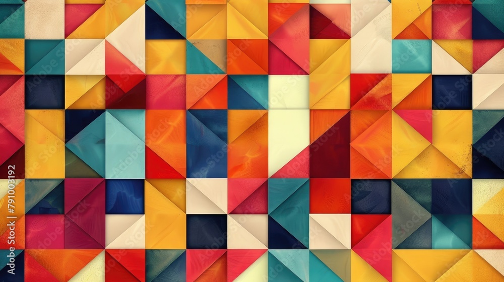Geometric Design Background with Square Patterns Tile Art Geometric Design Background with Square Patterns Tile Art