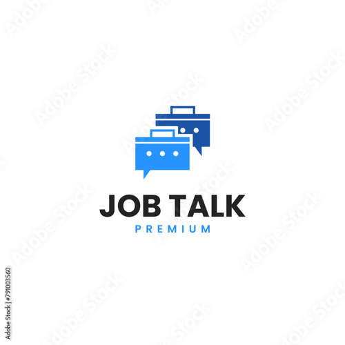 Job talk logo design illustration idea
