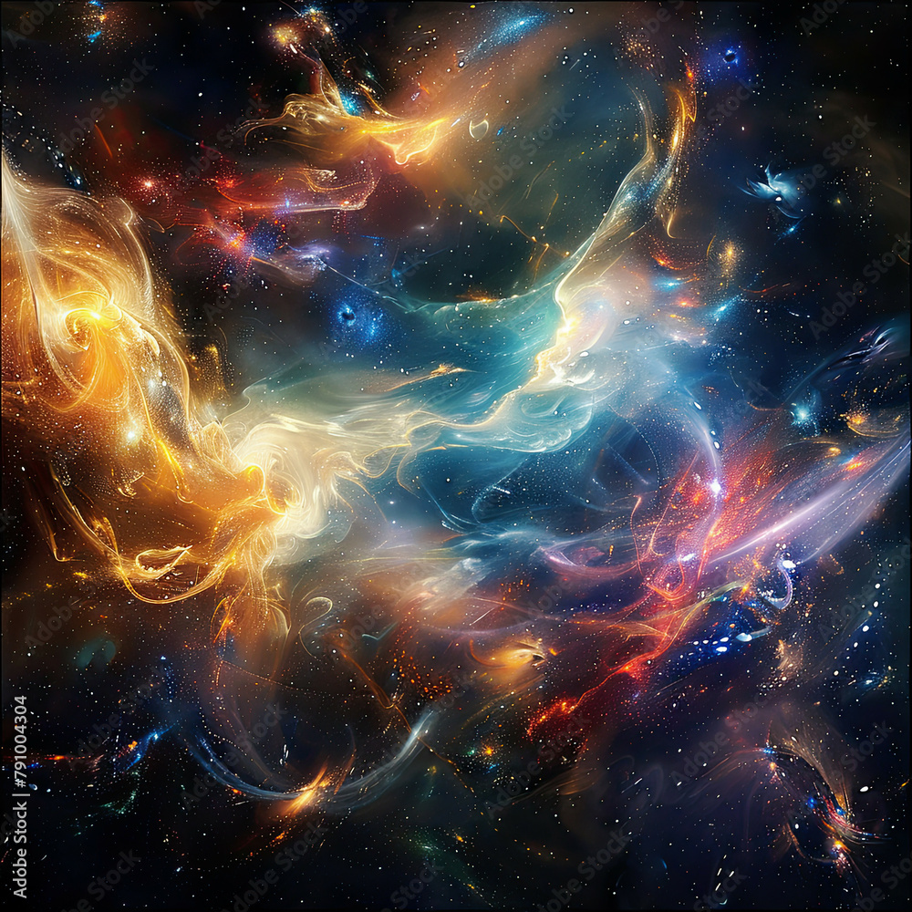 Fototapeta premium Abstract Cosmic Voronoi Mapping Space with Algorithmic Precision