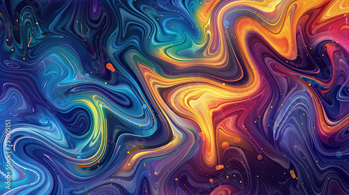 Trippy abstract wavy swirls dopamine background