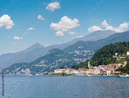 Lake Como (Italy) coast summer view from ship board