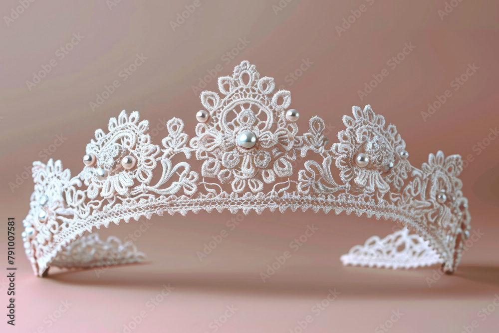 Handmade crochet crown Irish lace