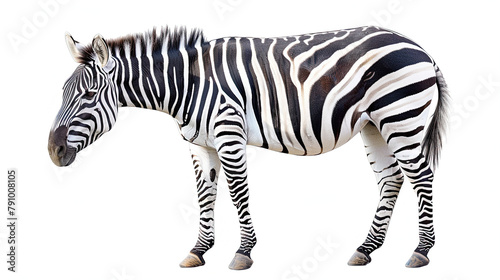 Zebra on white background